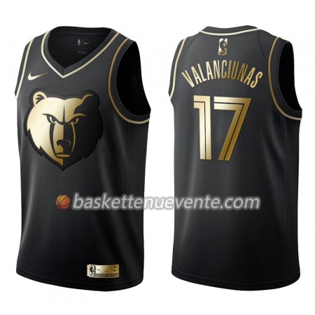 Maillot Basket Memphis Grizzlies Jonas Valanciunas 17 Nike Noir Gold Edition Swingman - Homme